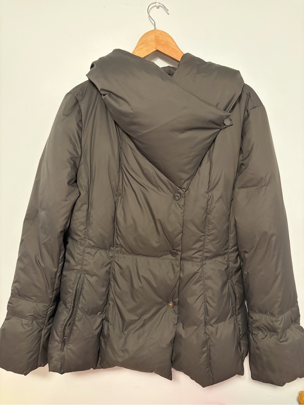 Armani Collezioni Olive Green Puffer Coat